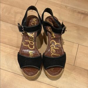 Sam Edelman Black and Brown Espadrille Shoes